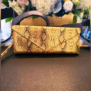 Marc Jacobs - Black and Gold Patent Leather Snake Skin Wallet